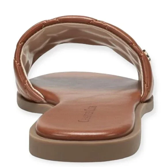 Charter Club SAFFIEE Women's Flats Quilted Slide Sandals Cognac Size 10 - Picture 3 of 6